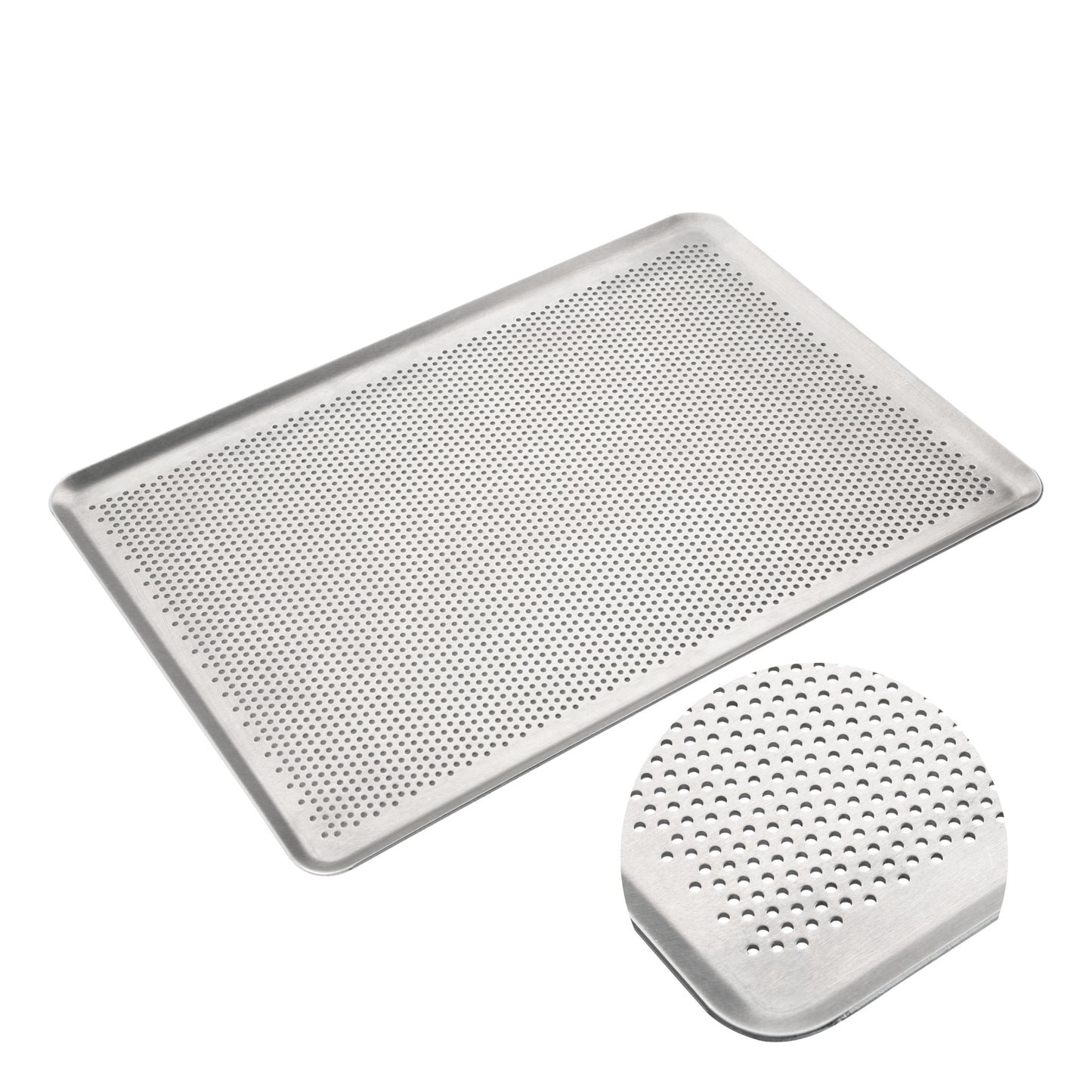 NEW ARRIVAL Bandeja MICRO Perforada en Acero, industry standard, ideal para hornos de 46 cm, circulación uniforme del calor, 45.7×30 cm (grosor 2 mm)