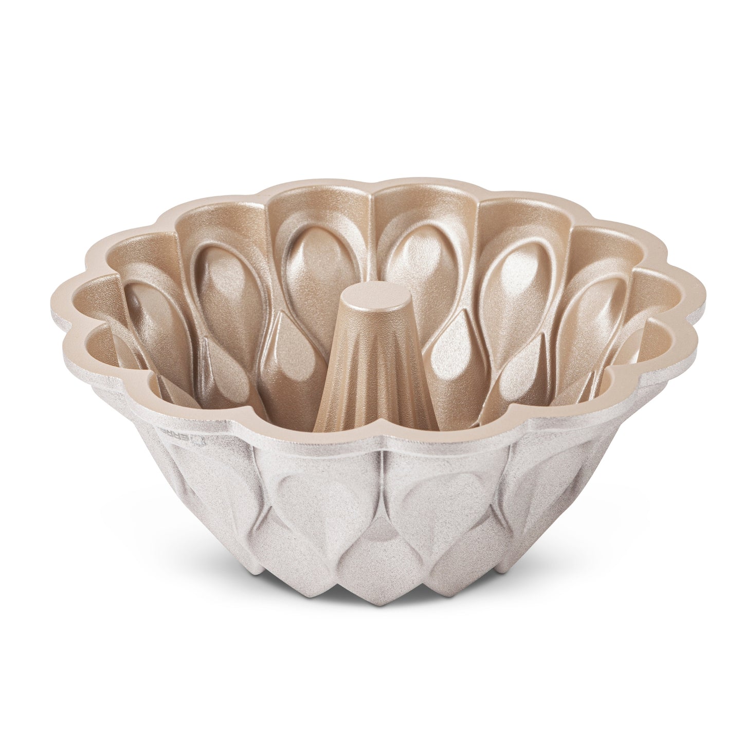 BLAZE mould, sponge cake and tart mould for oven, double non-stick layer, long-lasting cast aluminium, uniform cooking, Rose Gold colour, diameter 25cm, height 11cm, 2.5 litres.