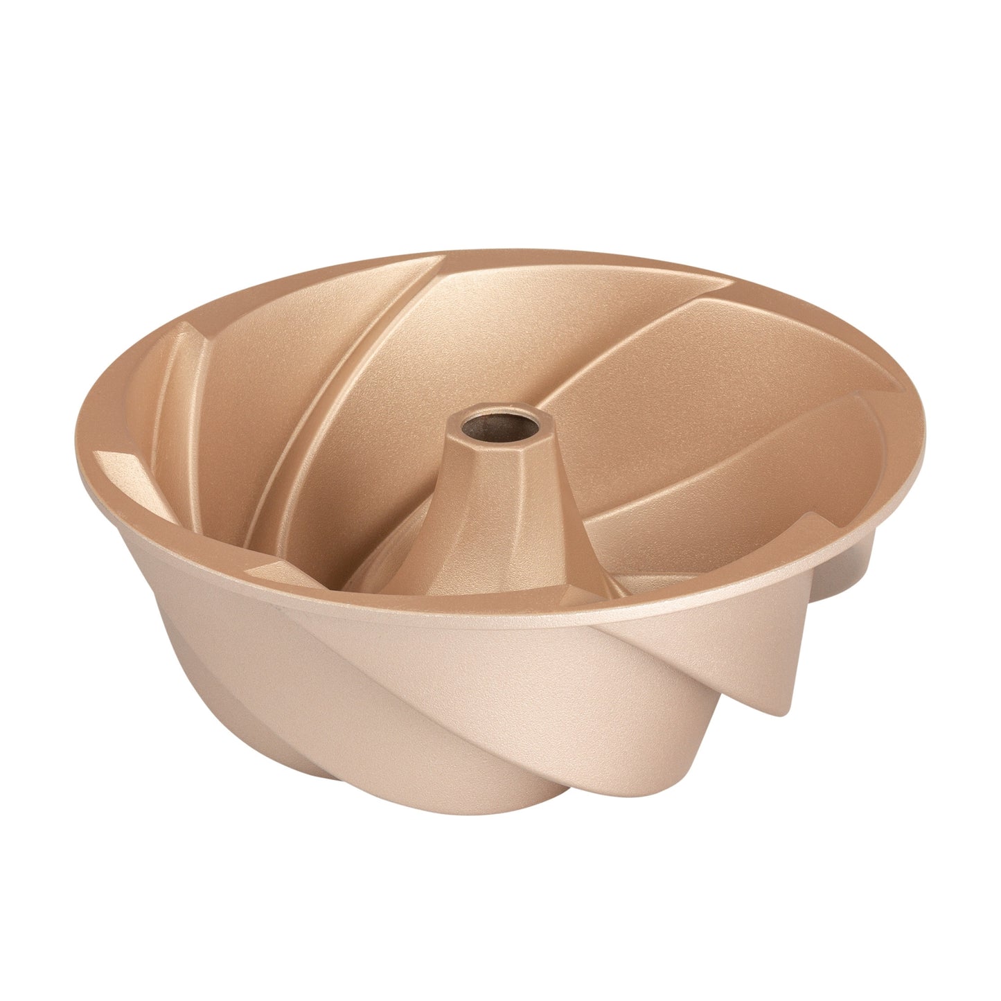 SPIRAL mould, sponge cake and tart mould for oven, double non-stick layer, long-lasting cast aluminium, uniform cooking, Rose Gold colour, diameter 24cm, height 9cm, 1.8 litres.