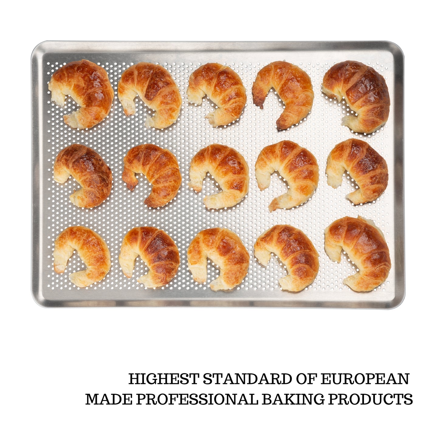 NEW ARRIVAL Bandeja MICRO Perforada en Acero, industry standard, ideal para hornos de 46 cm, circulación uniforme del calor, 45.7×30 cm (grosor 2 mm)