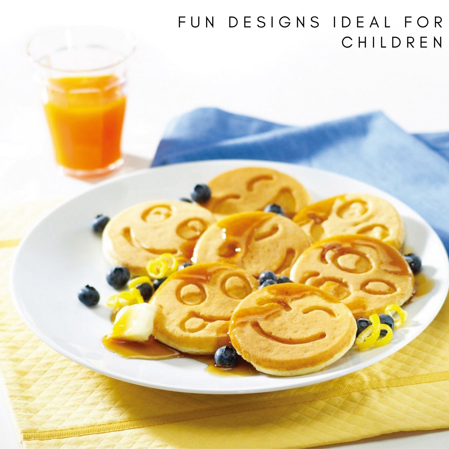 Pfannkuchenpfanne mit Smiley-Design in Rosa
