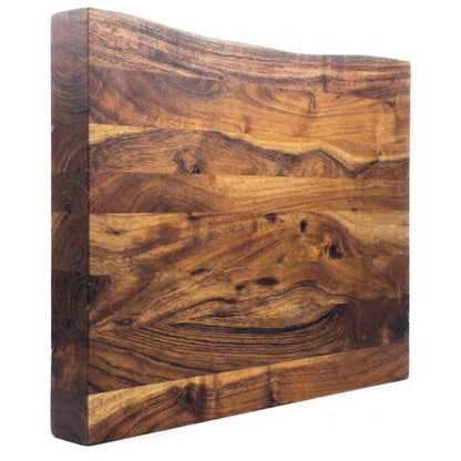 Grande planche en bois d'acacia naturel à bord vif (live edge) 55x35x5 cm
