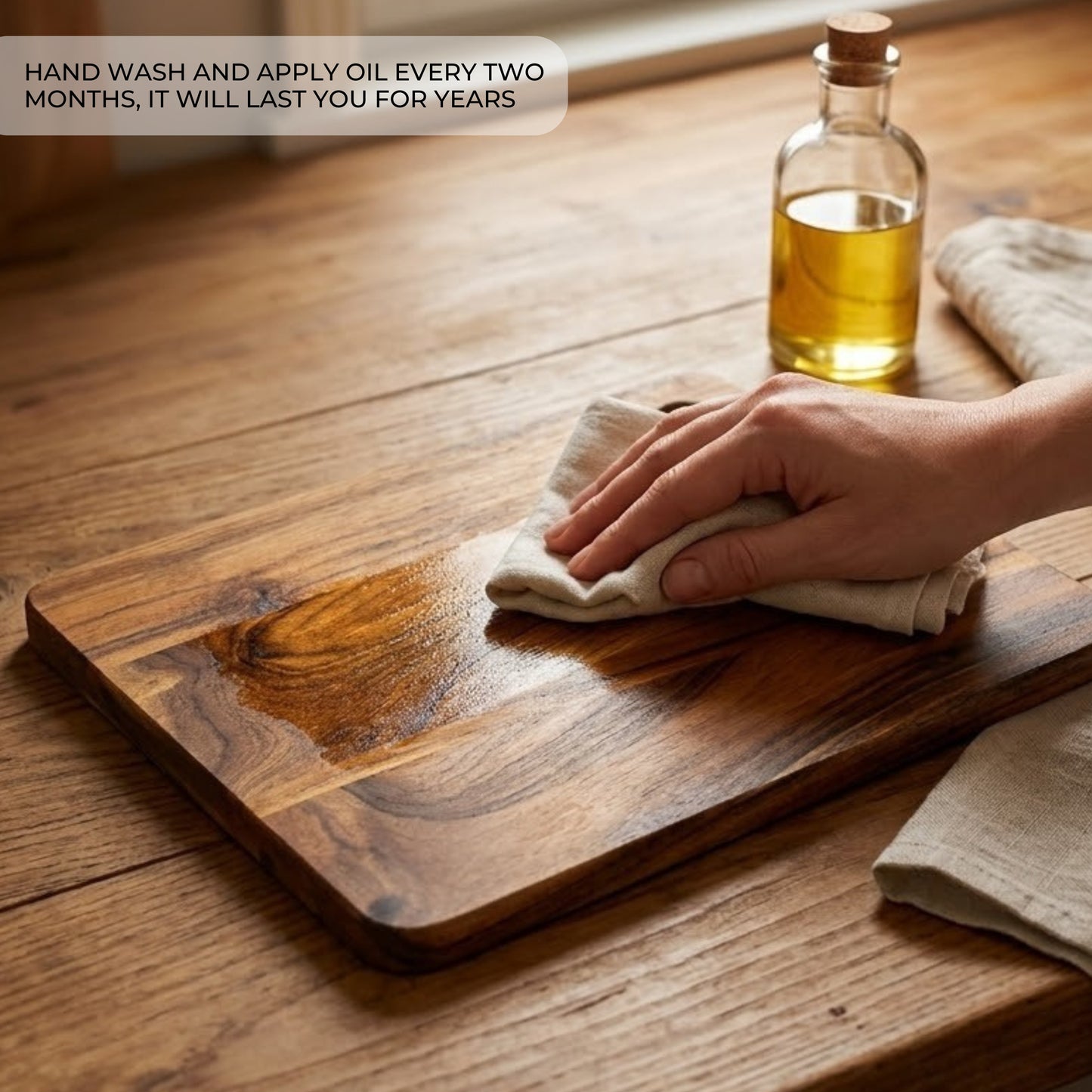 Set di 4 taglieri in legno di acacia naturale con supporto