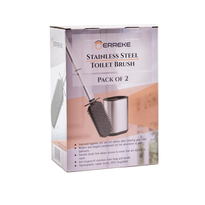 Escobilla de Baño en Acero Inoxidable y Silicona Pack de 2 Unidades