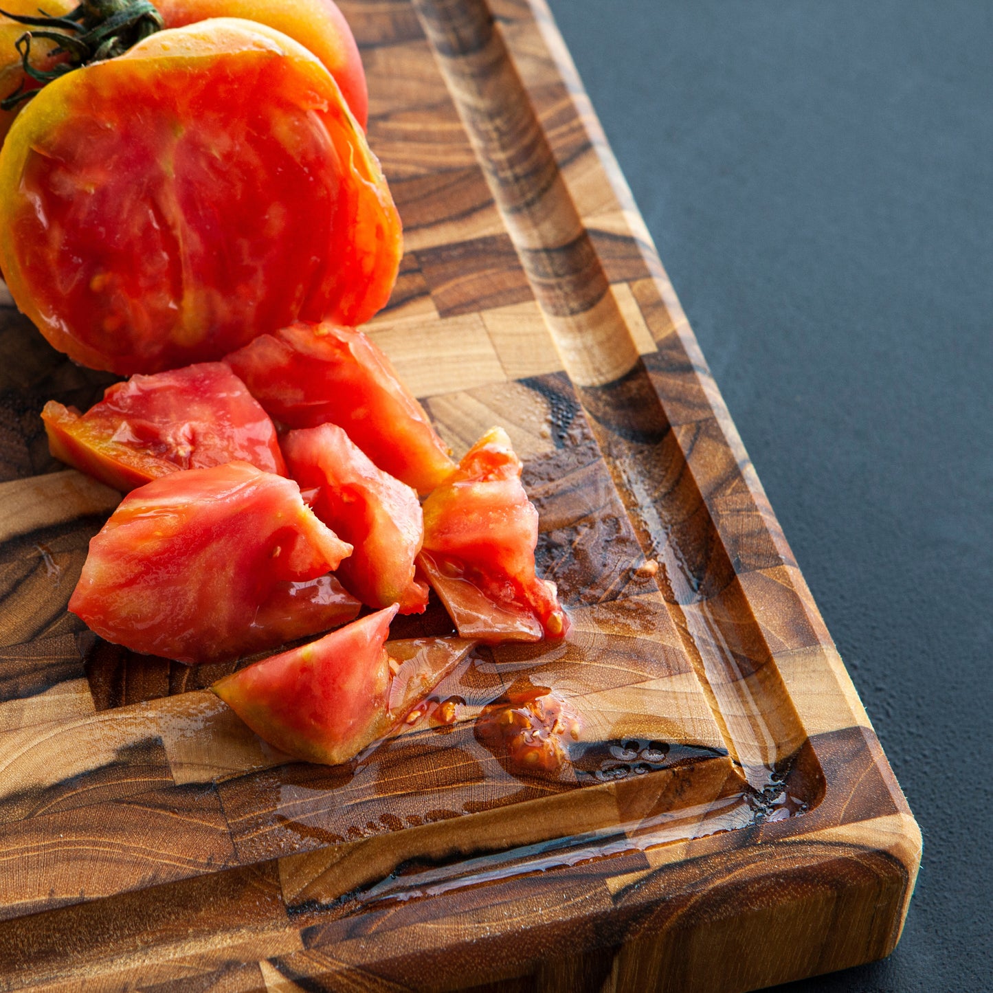 Teak Wood End Grain Cutting Board XL 44 x 30 x 3.2 cm BALI