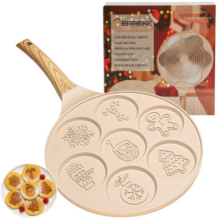 Padella per pancake con design natalizio in beige