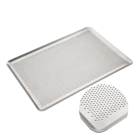 NEW ARRIVAL Bandeja MICRO Perforada en Acero, industry standard, ideal para hornos de 46 cm, circulación uniforme del calor, 45.7×30 cm (grosor 2 mm)