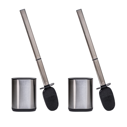 Escobilla de Baño en Acero Inoxidable y Silicona Pack de 2 Unidades