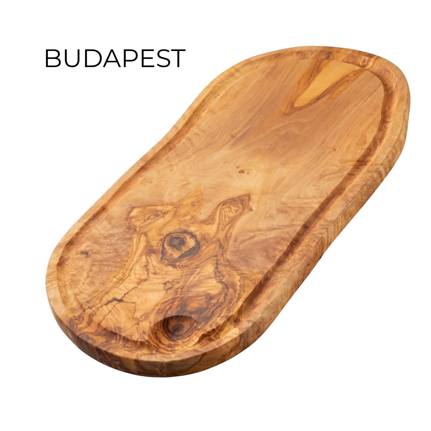 Plank van natuurlijk olijfhout BUDAPEST met sapgeul 43 x 21 cm