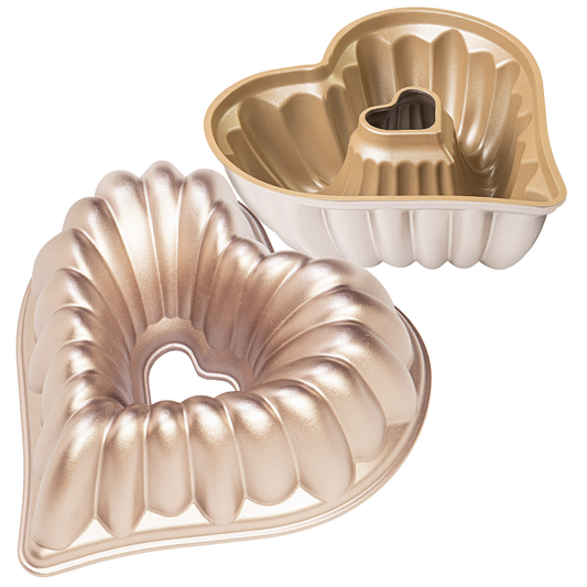 NEW ARRIVAL Molde AMOUR, bizcocho y tarta para horno, doble capa antiadherente, aluminio fundido de larga vida, cocción uniforme, 28×26×10 cm, 2 L