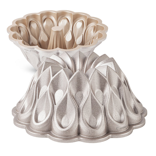BLAZE-Vorm, cake en cake voor oven, dubbele antiaanbaklaag, longlife gegoten aluminium, Uniform Cooking, Rose Gold Kleur, diameter 25 cm, hoogte 11 cm, 2.5 liter.