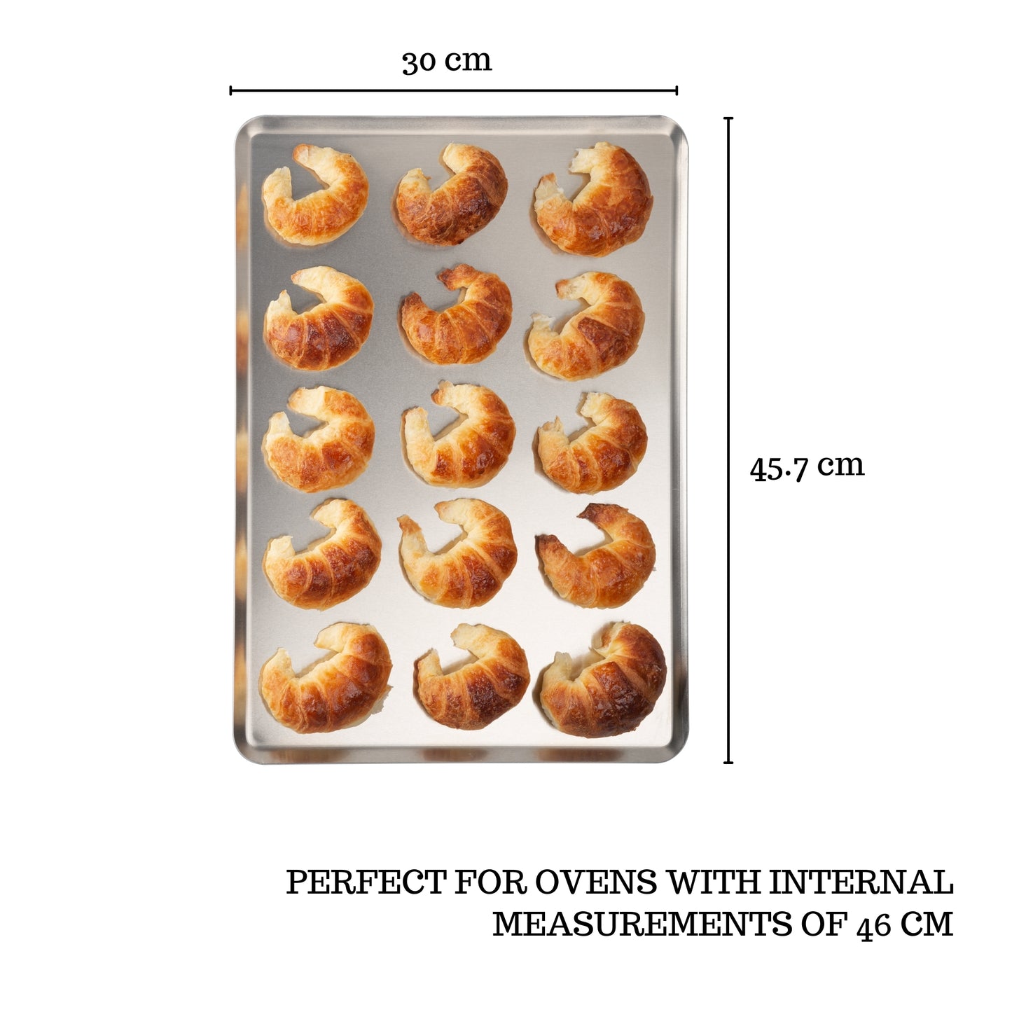 NEW ARRIVAL Bandeja Lisa para Hornear, acero resistente, apta para horno, 45.7×30 cm (grosor 2 mm)