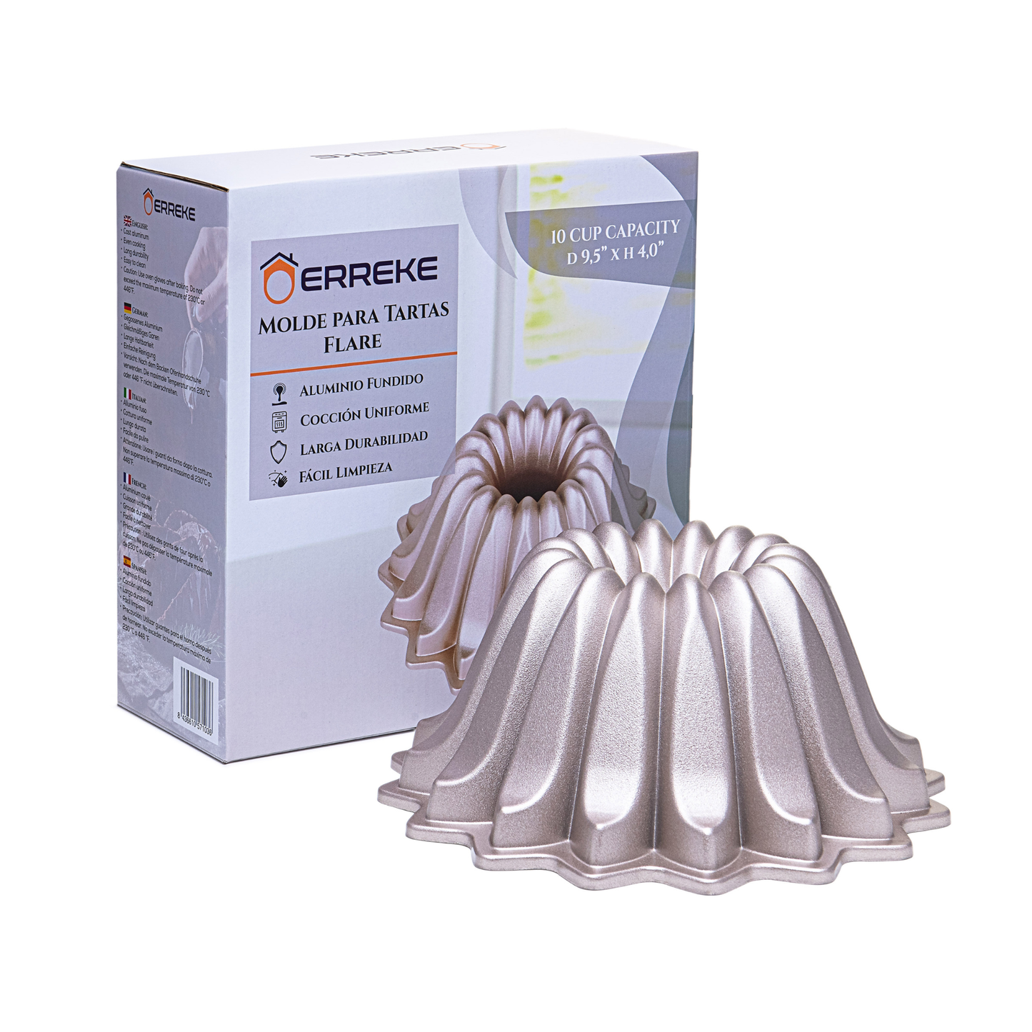 NEW ARRIVAL Molde FLARE, bizcocho y tarta para horno, doble capa antiadherente, aluminio fundido de larga vida, cocción uniforme, Ø24 cm, 2.5 L