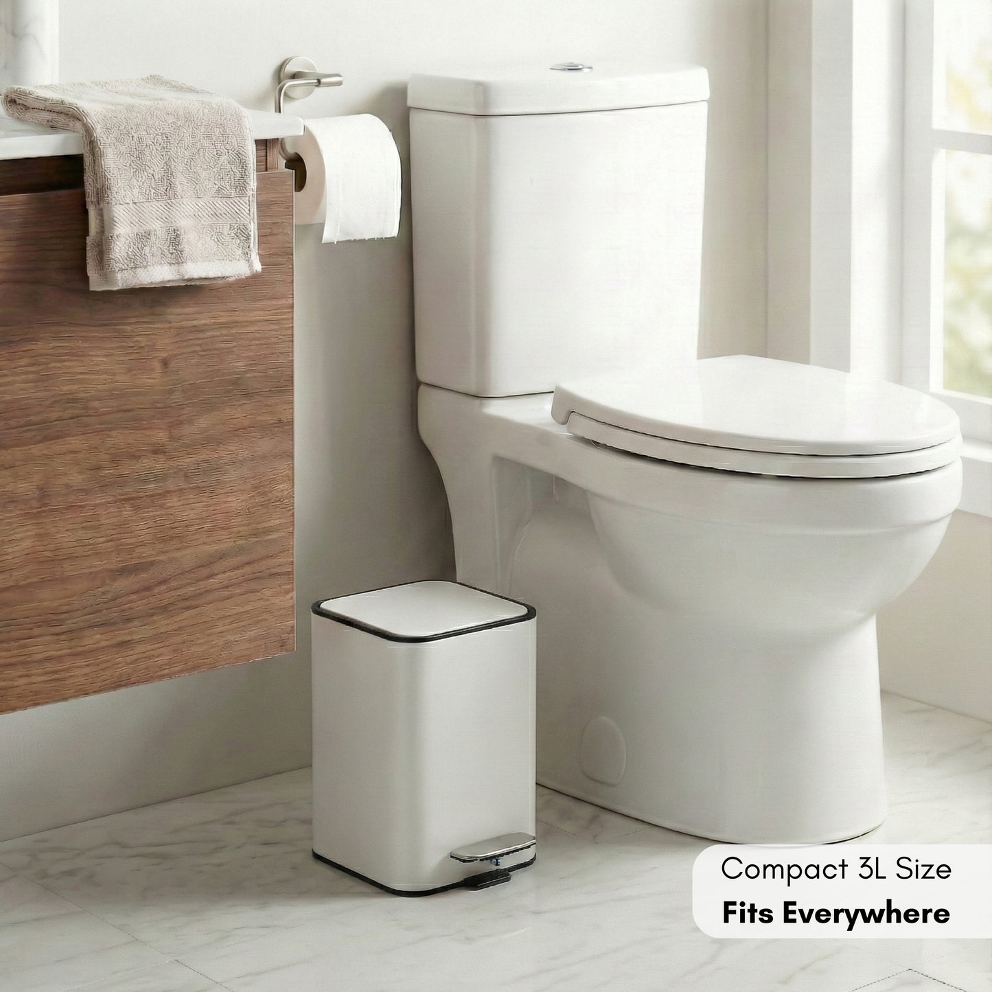 Papelera de Baño con Pedal Soft-Close Color Cloud White
