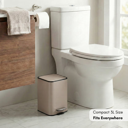 Papelera de Baño con Pedal Soft-Close Color Sandstone Beige