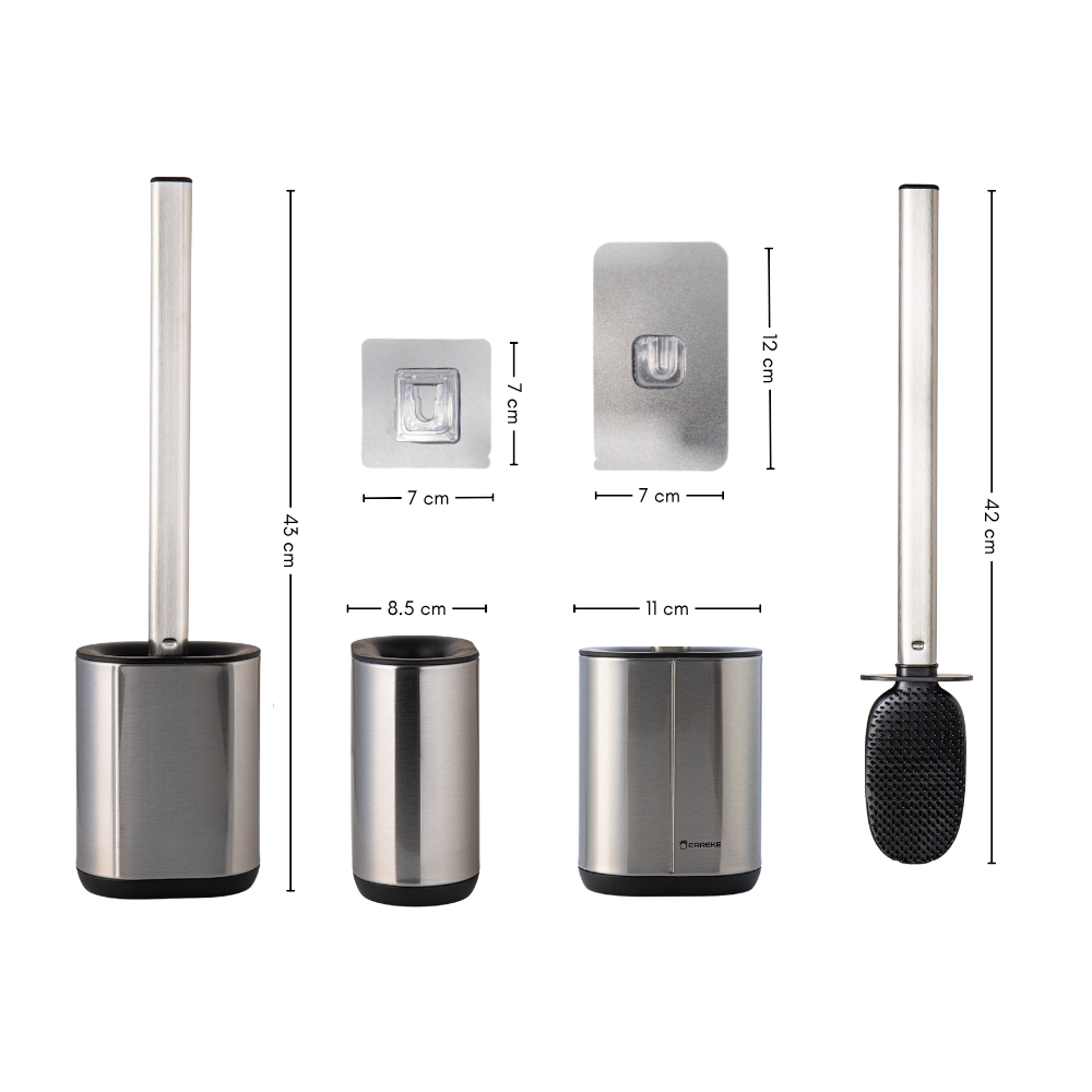 Stainless Steel Toilet Brush, Colour Silver