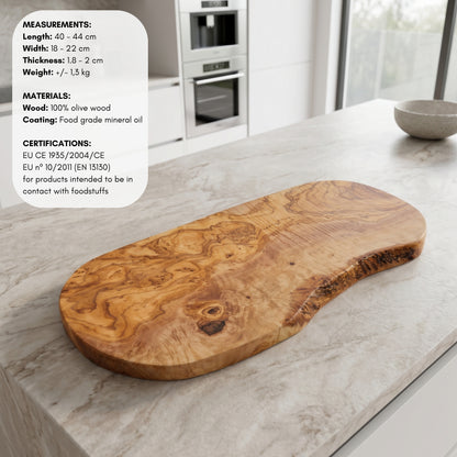 Tabla en Madera de Olivo Natural ATENAS 43×21 cm