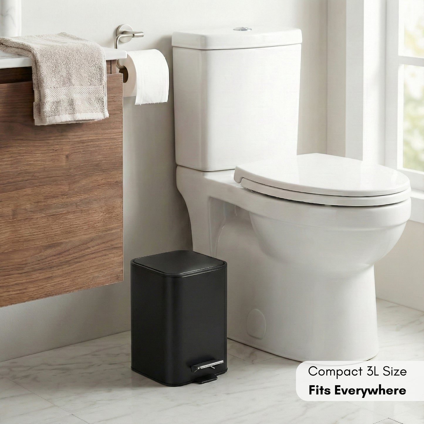 Papelera de Baño con Pedal Soft-Close Color Onyx Black