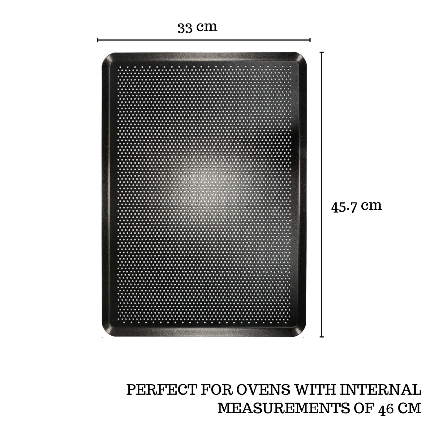 NEW ARRIVAL Bandeja MICRO Antiadherente Perforada, industry standard, circulación uniforme del calor, 45.7×33 cm (grosor 2 mm)