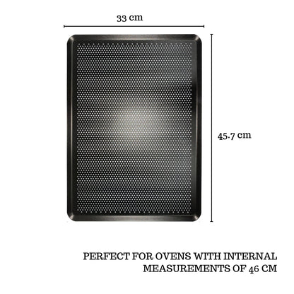 NEW ARRIVAL Bandeja MICRO Antiadherente Perforada, industry standard, circulación uniforme del calor, 45.7×33 cm (grosor 2 mm)