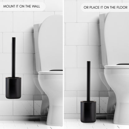 Escobilla de Baño en Acero inoxidable y Silicona Color Onyx Black