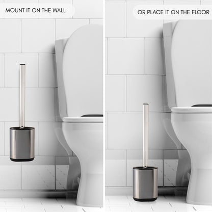 Escobilla de Baño en Acero Inoxidable y Silicona