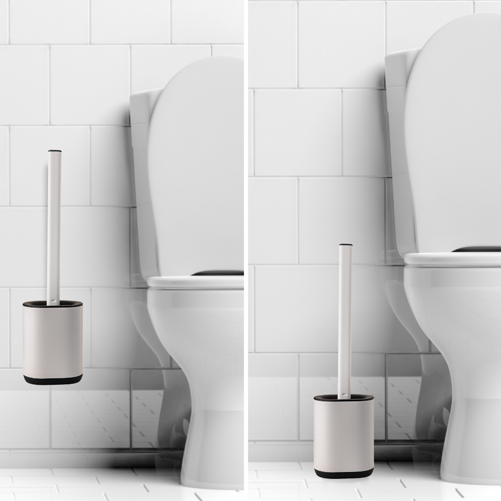 Stainless Steel Toilet Brush, Colour Cloud White