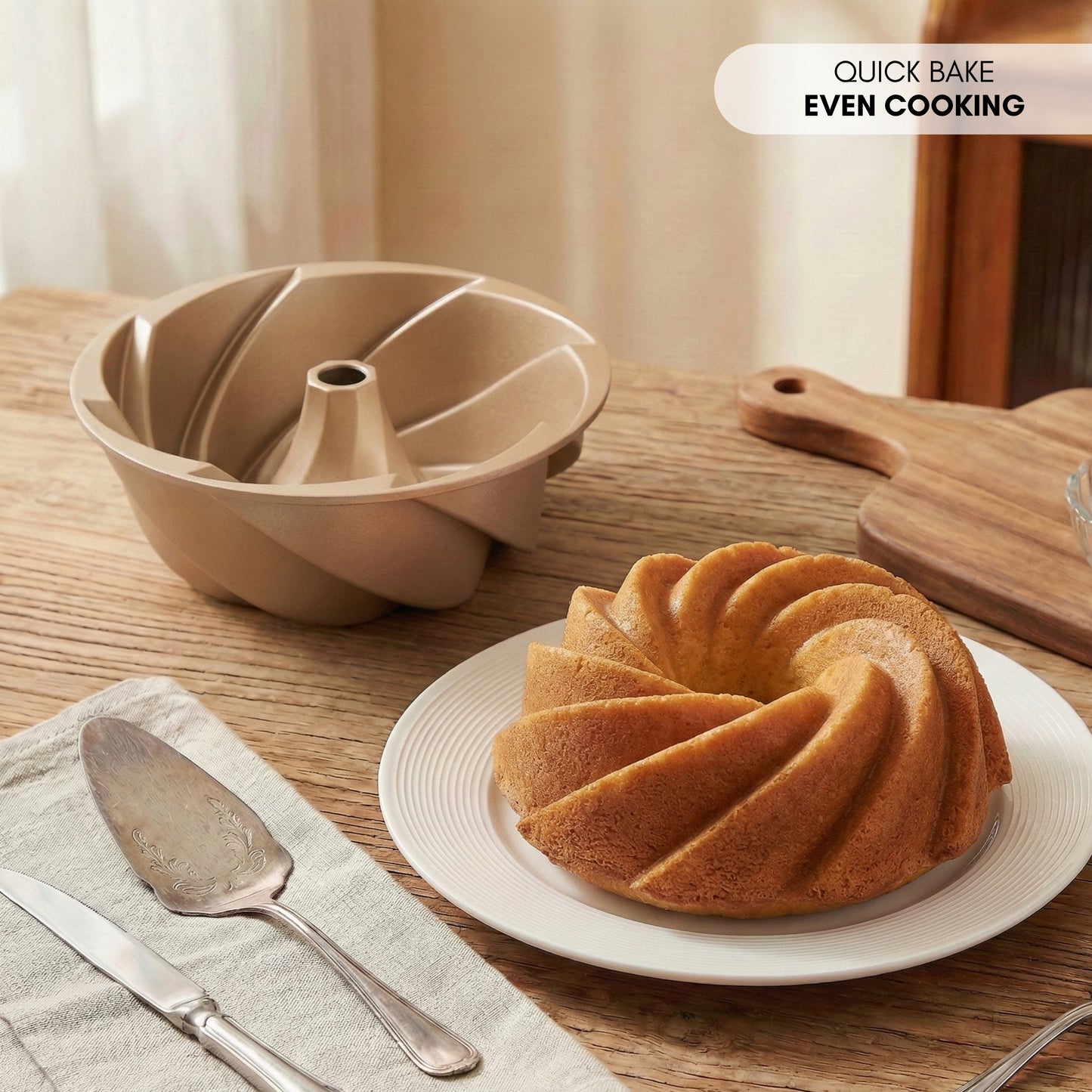Molde para Bizcochos ESPIRAL con Doble Capa Antiadherente Ø24 cm, 2.0 L