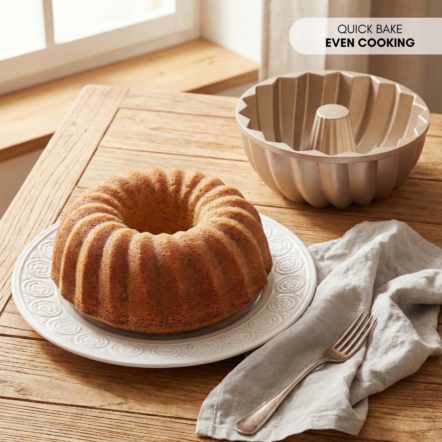 Molde para Bizcochos CLÁSICO con Doble Capa Antiadherente Ø24 cm, 2.5 L