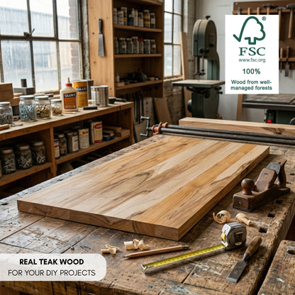 Pannello Rettangolare in Legno Naturale di Teak 90x40x2,5 cm