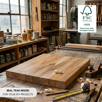 Pannello Quadrato in Legno Naturale di Teak 61x61x2,5 cm