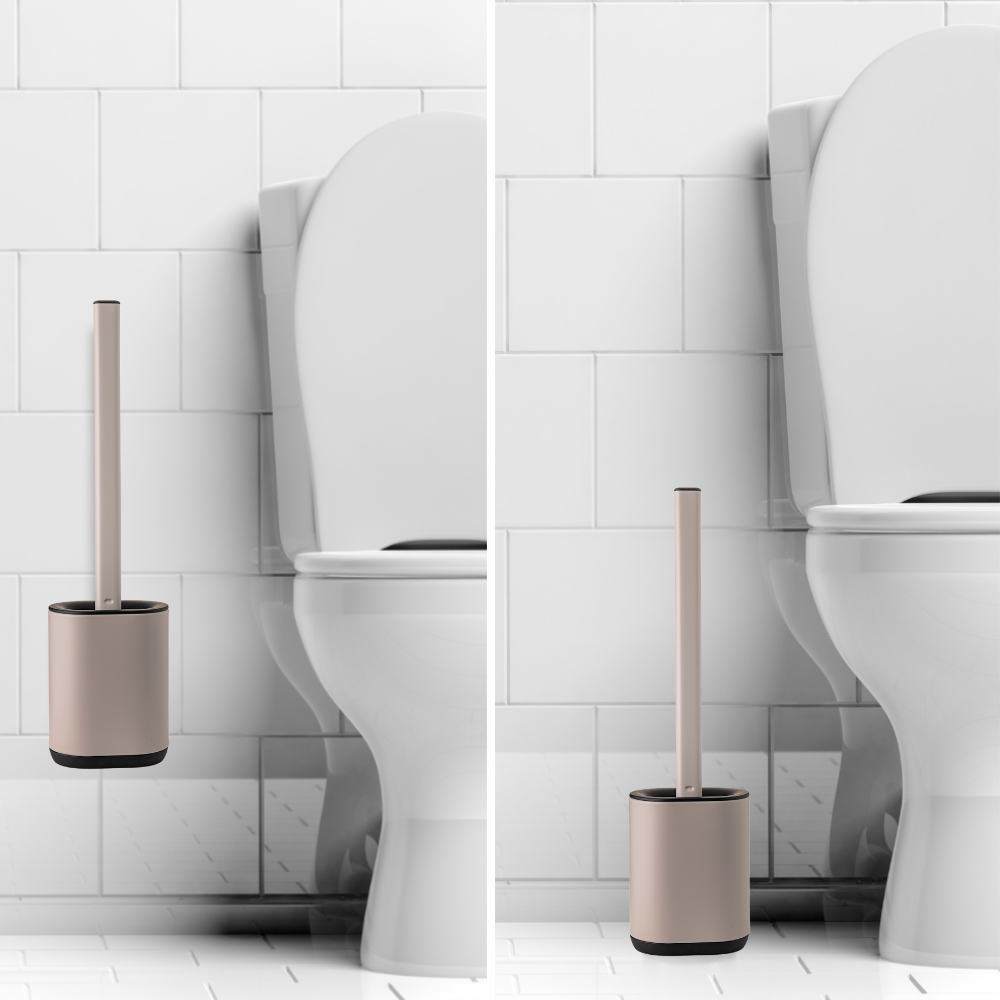 Scopino da bagno in acciaio inox, colore Sandstone Beige