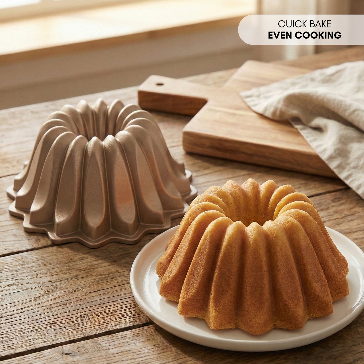 NEW ARRIVAL FLARE Cake & Tart Mold, cast aluminum with double non-stick coating, long-lasting, even baking, Ø24 cm, 2.5 L