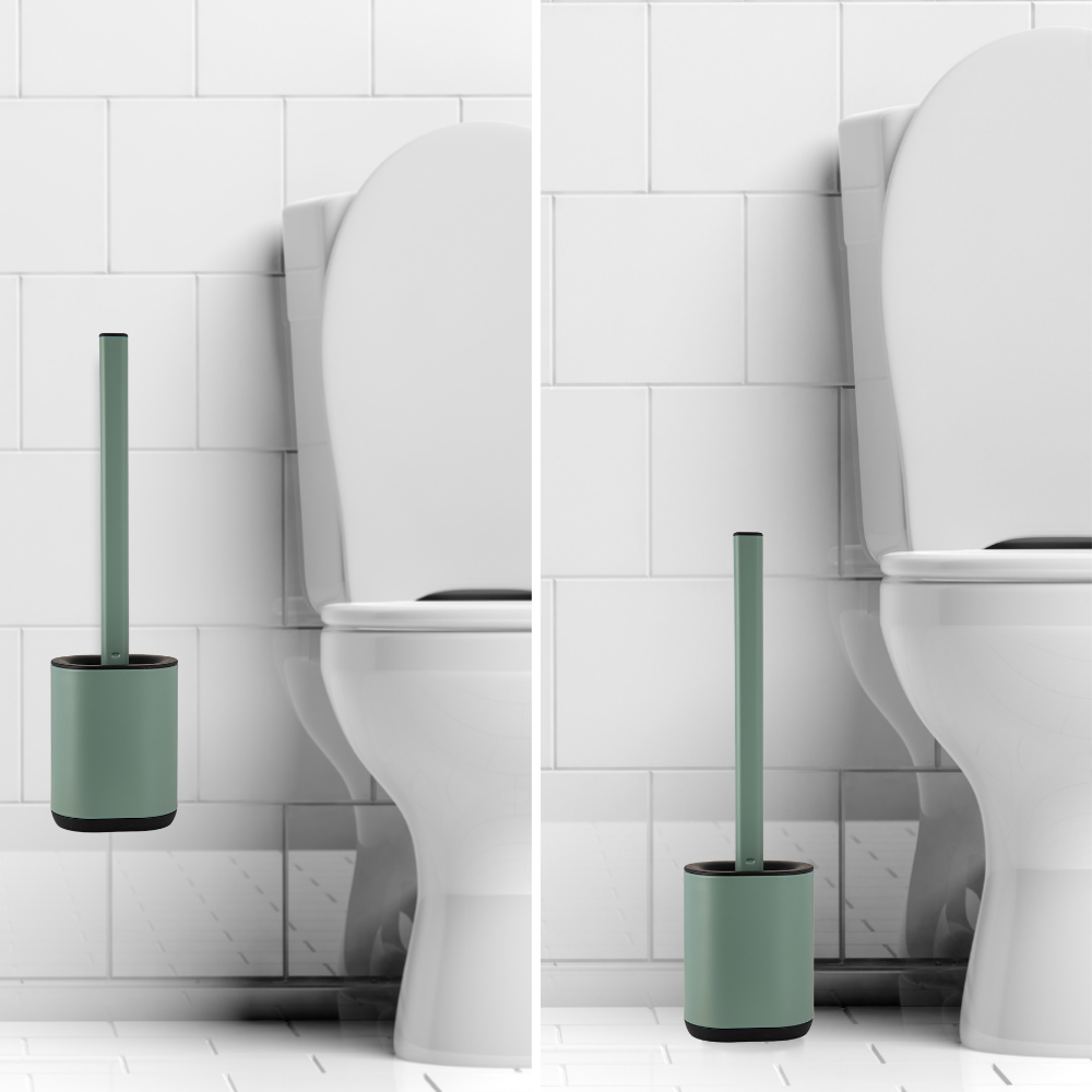 Escobilla de Baño en Acero Inoxidable, Color Sage Green