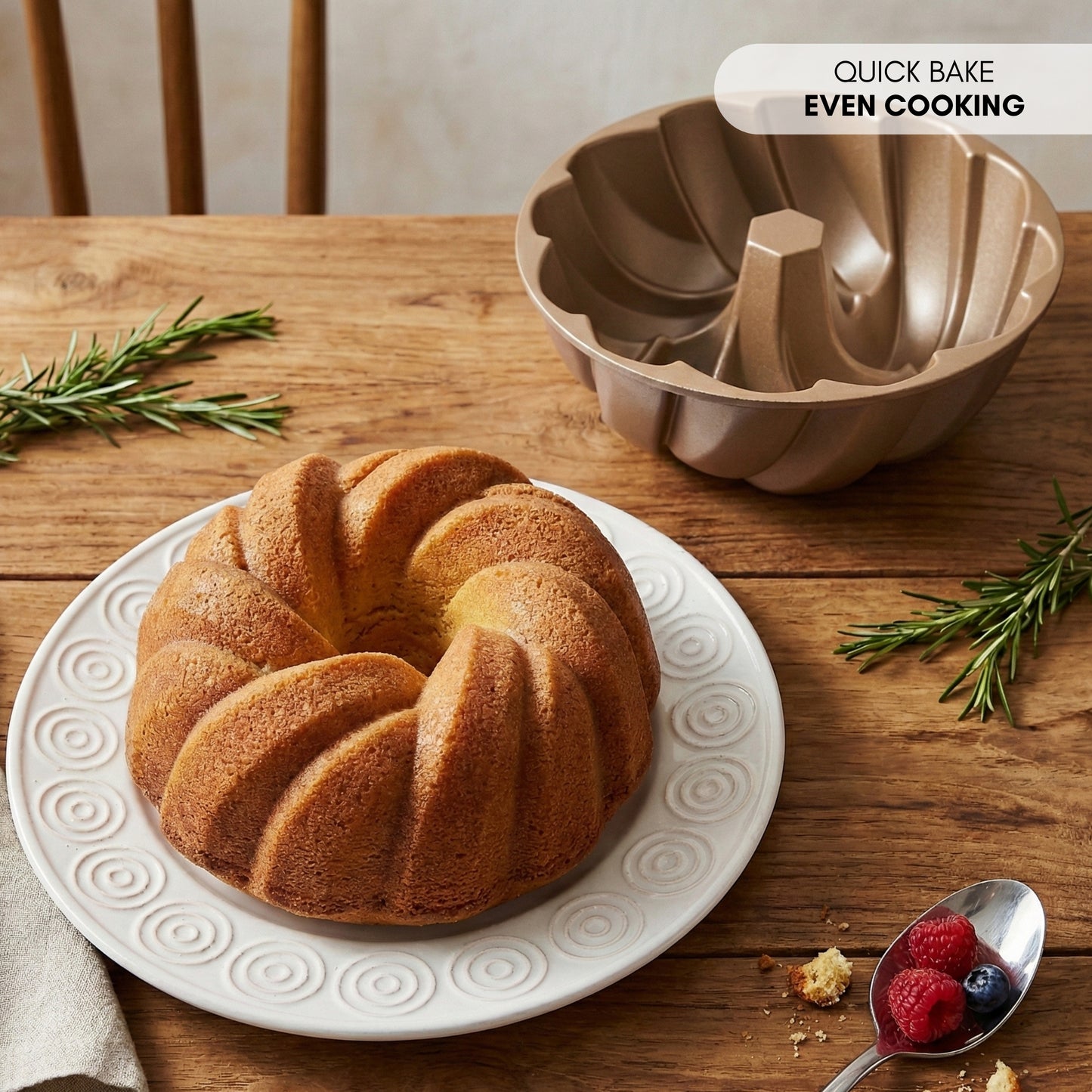 Molde para Bizcochos PLAIT con Doble Capa Antiadherente Ø25 cm, 2.5 litros