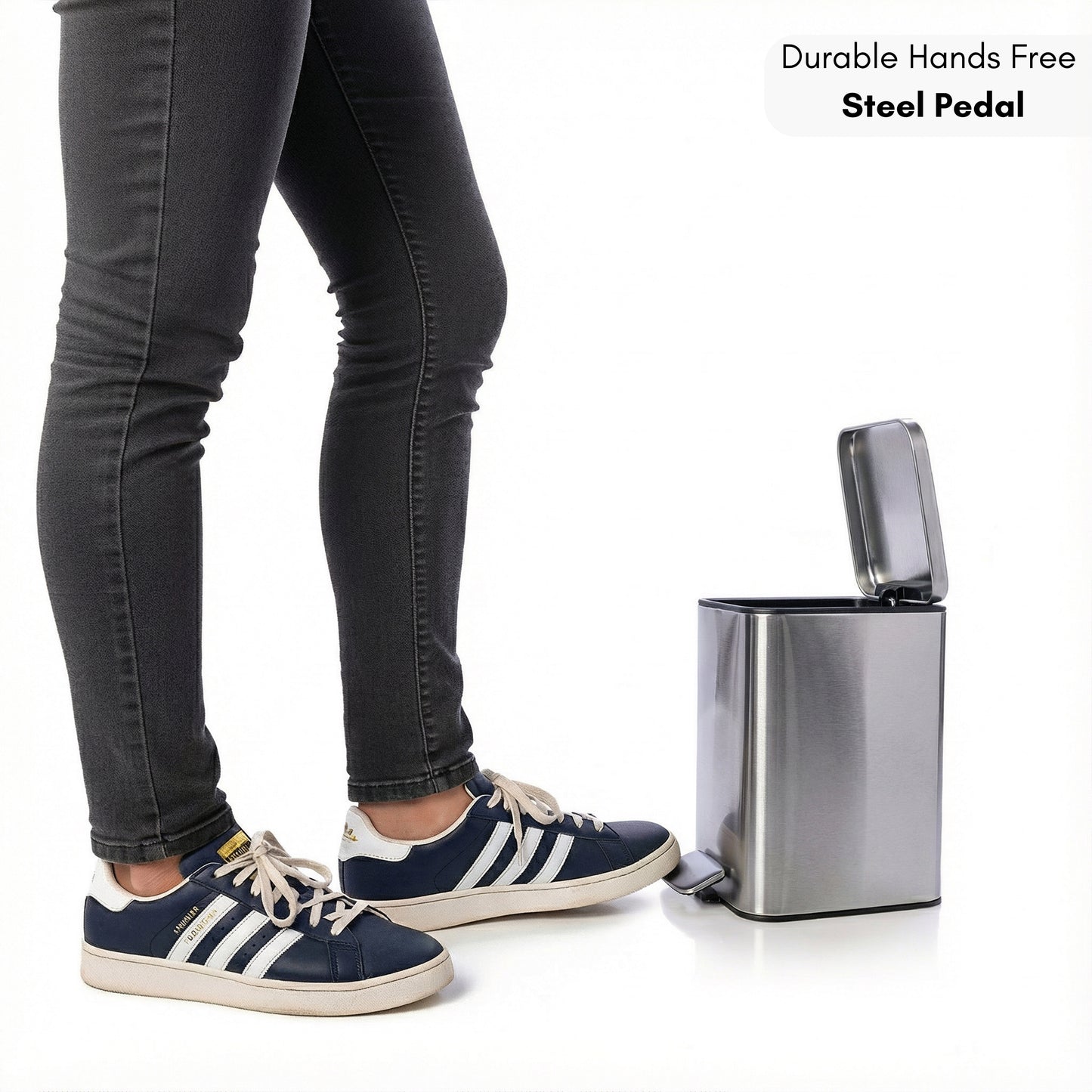 Papelera de Baño con Pedal Soft-Close en Acero Inoxidable