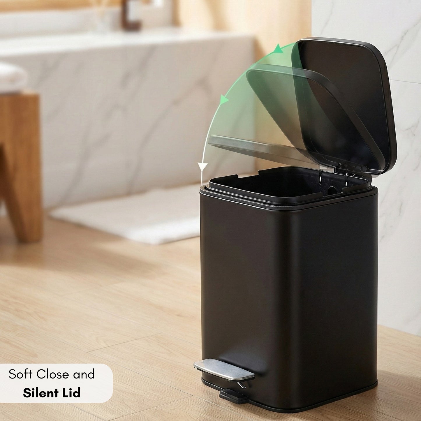 Papelera de Baño con Pedal Soft-Close Color Onyx Black