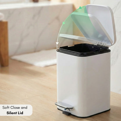 Papelera de Baño con Pedal Soft-Close Color Cloud White