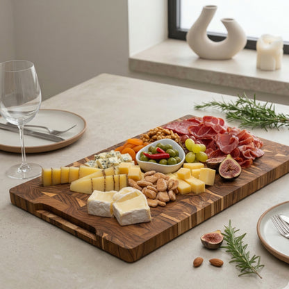 Teak Wood End Grain Cutting Board XL 44 x 30 x 3.2 cm BALI