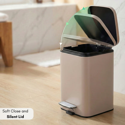 Papelera de Baño con Pedal Soft-Close Color Sandstone Beige