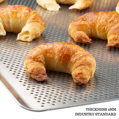 NEW ARRIVAL Bandeja MICRO Perforada en Acero, industry standard, ideal para hornos de 46 cm, circulación uniforme del calor, 45.7×30 cm (grosor 2 mm)