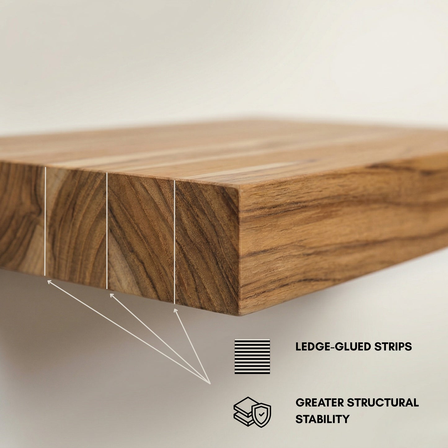 Pannello Quadrato in Legno Naturale di Teak 61x61x2,5 cm