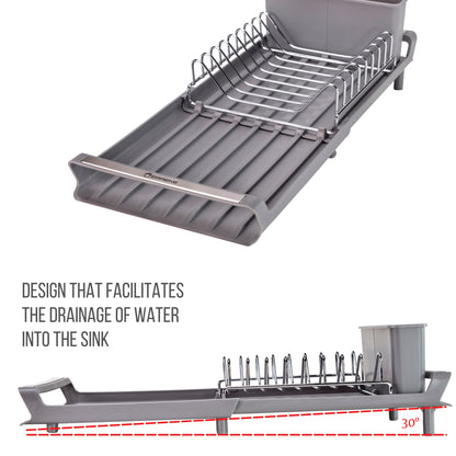 Escurridor de Platos Extensible Pequeño Color Gris