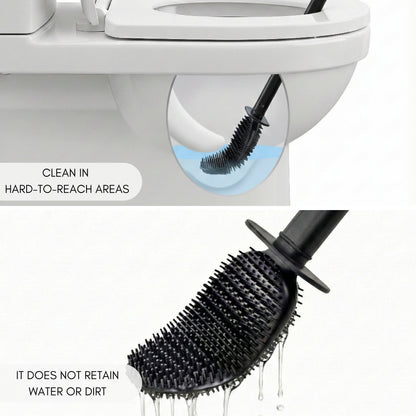 Escobilla de Baño en Acero inoxidable y Silicona Color Onyx Black
