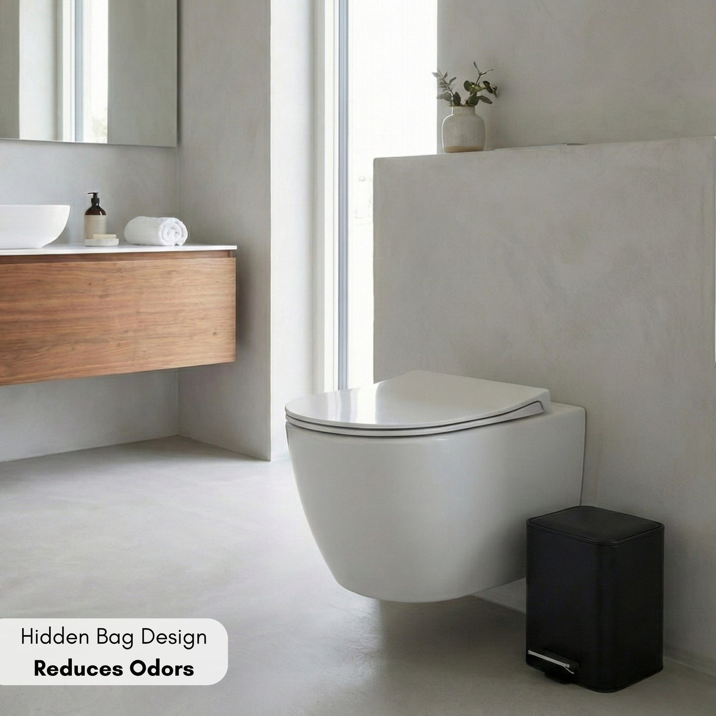 Papelera de Baño con Pedal Soft-Close Color Onyx Black