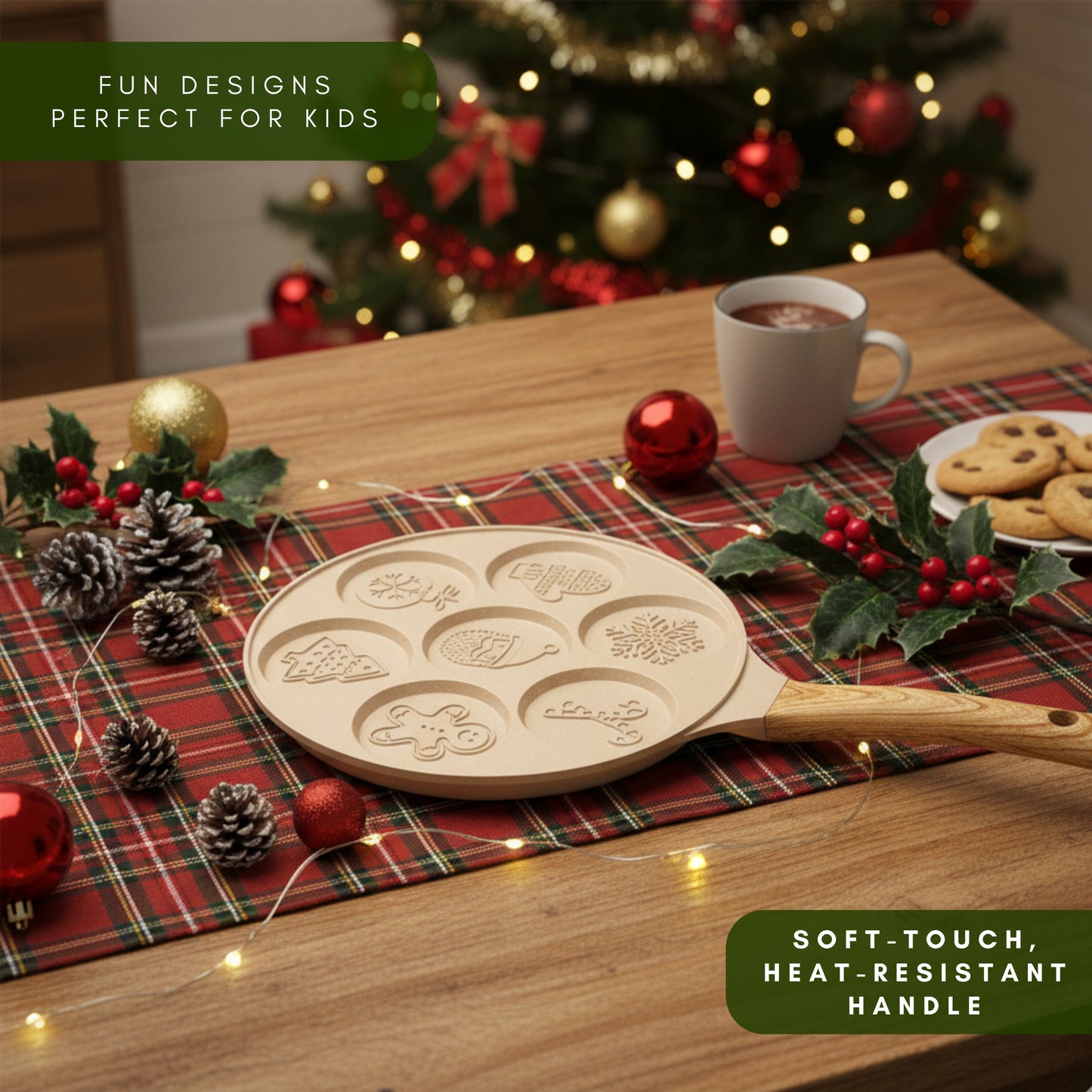 Beige Christmas Design Pancake Pan