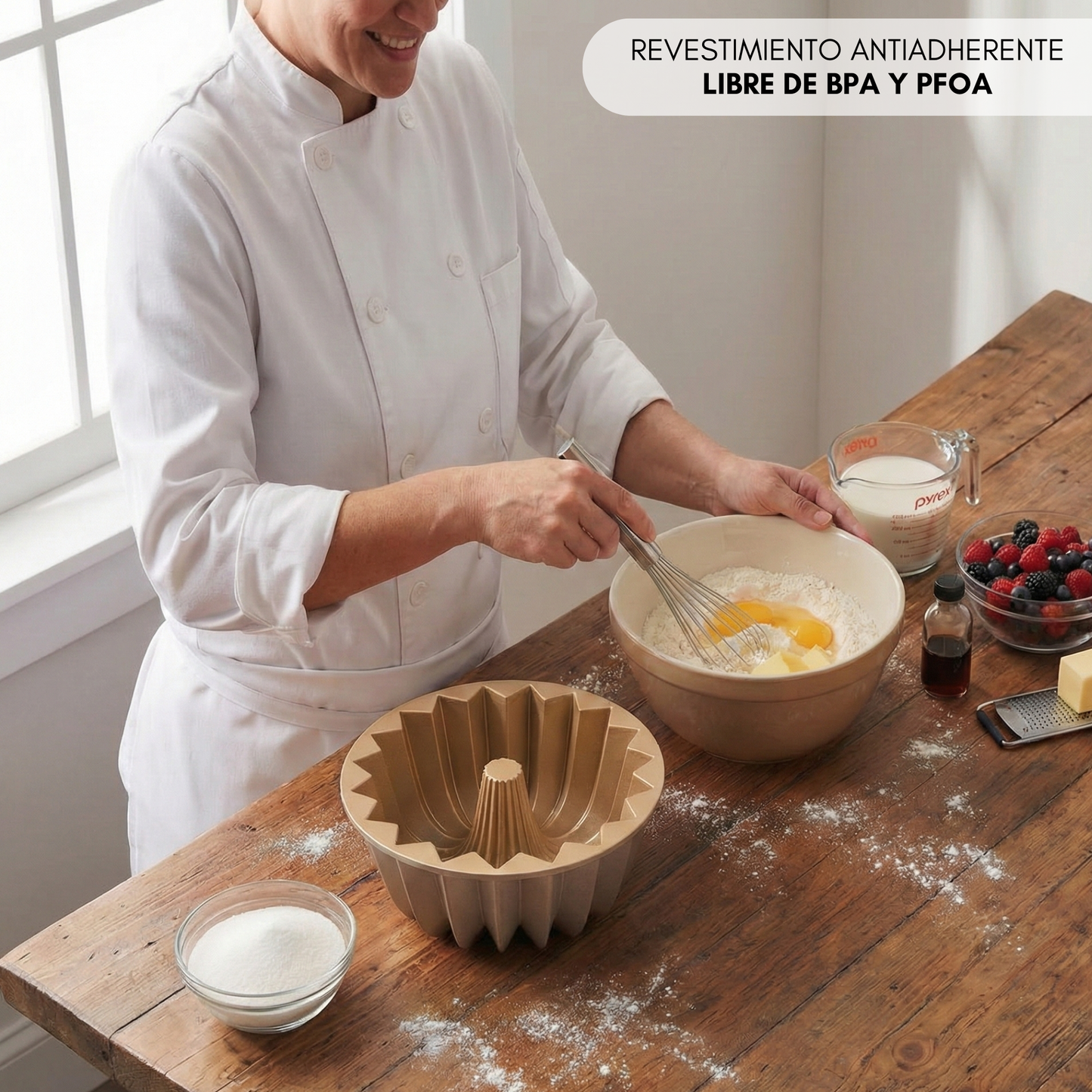 NEW ARRIVAL Molde GLEAM, bizcocho y tarta para horno, doble capa antiadherente, aluminio fundido de larga vida, cocción uniforme, Ø24 cm, 2.5 L