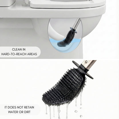 Escobilla de Baño en Acero Inoxidable y Silicona