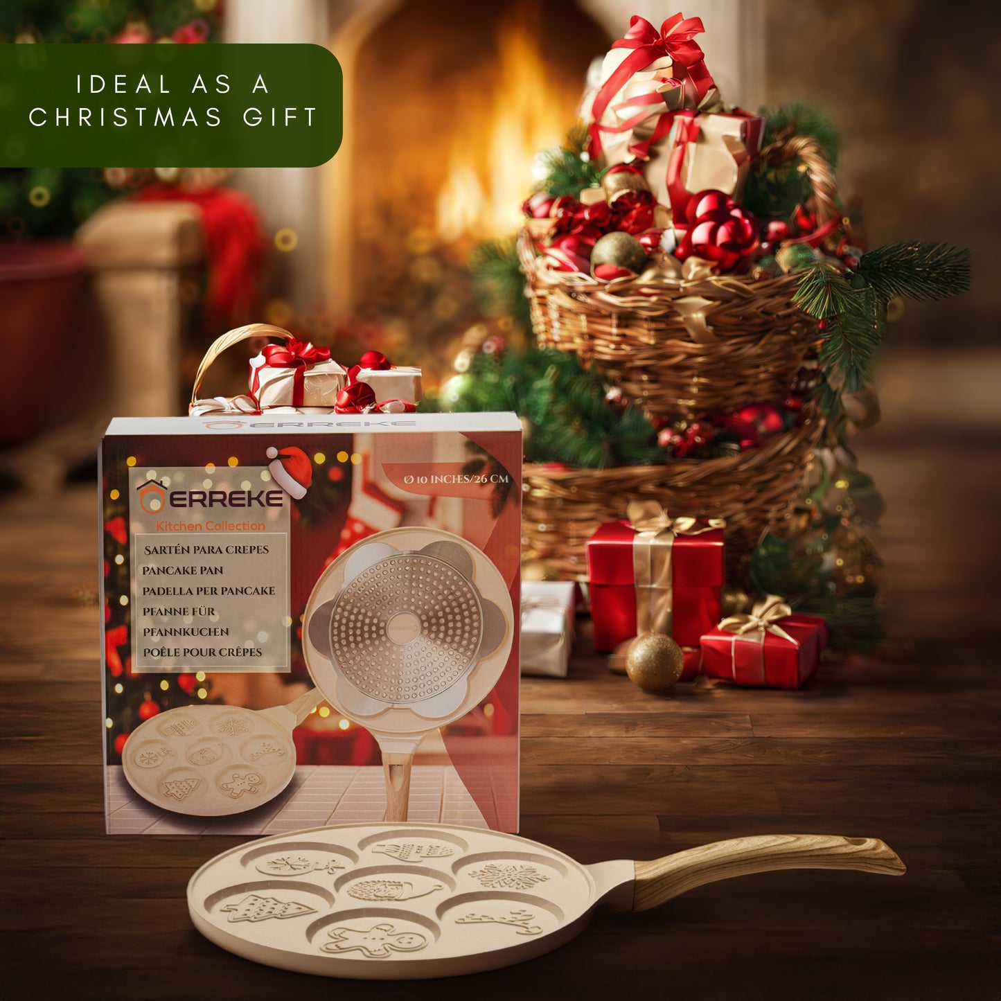 Beige Christmas Design Pancake Pan