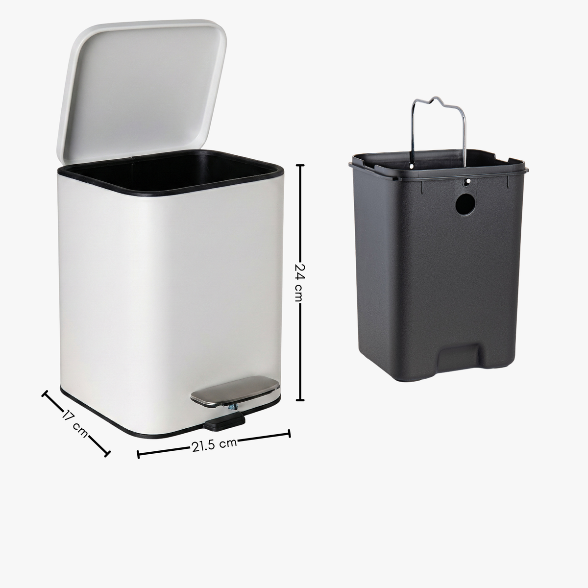 3 L Bathroom Pedal Bin, Colour Cloud White